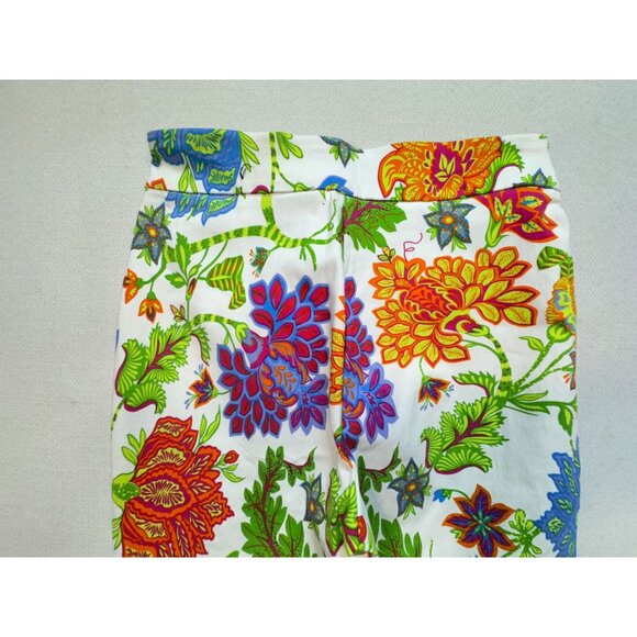 NWT Tahari Womens Floral Cropped Flare Pants Size XS Multicolor Stretch Boho - Picture 11 of 13